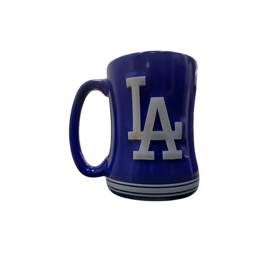 COFFEE MUG SCULPTED RELIEF SRM MLB DODGERS 14OZ TEAM COLOR