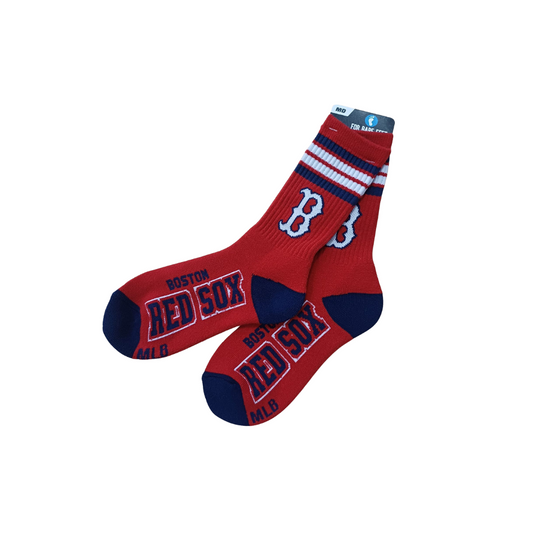 4 STRIPE DEUCE SOCKS ADULT MLB RED SOX TEAM COLOR OSFM