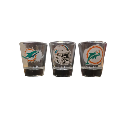 MATTE BLACK/INNER COLOR SHOT NFL DOLPHINS 2OZ BLACK/TEAM COLOR