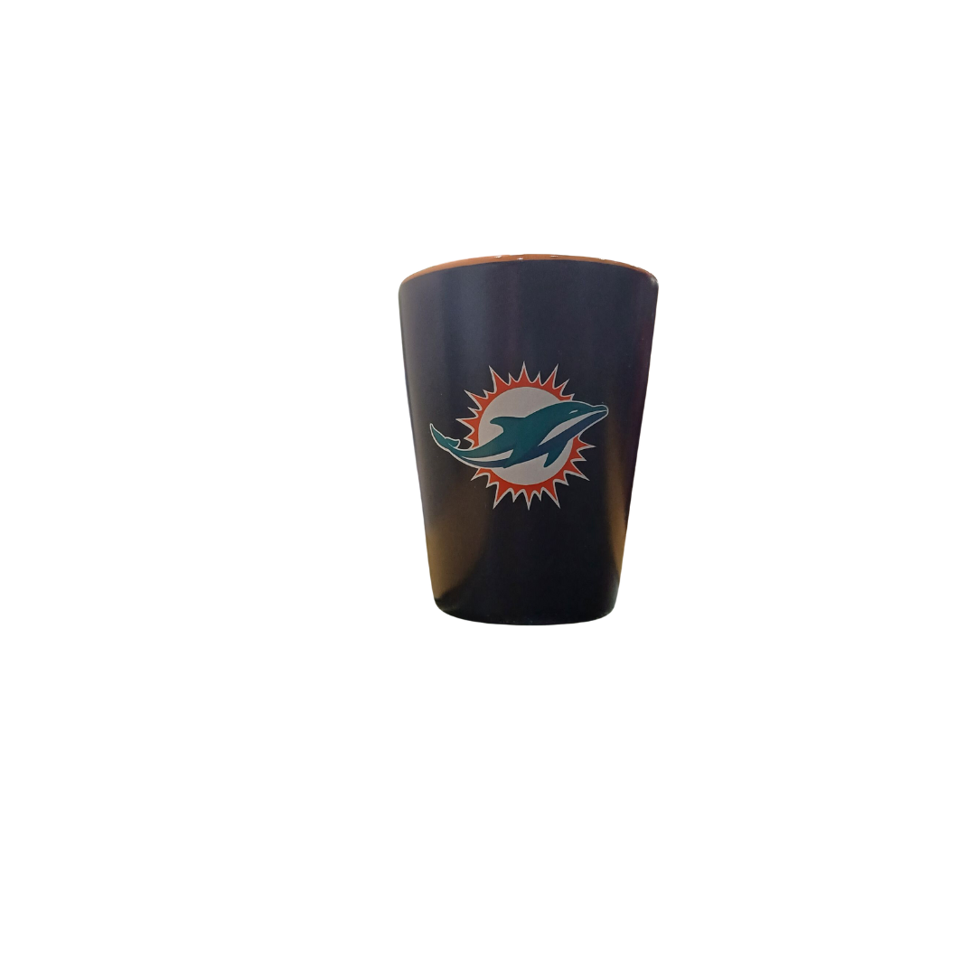 MATTE BLACK/INNER COLOR SHOT NFL DOLPHINS 2OZ BLACK/TEAM COLOR