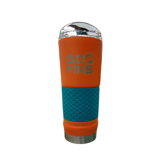 METALLIC TUMBLER THE DRAFT RALLY CRY STAINLESS STEEL NFL DOLPHINS 24OZ TEAM COLOR