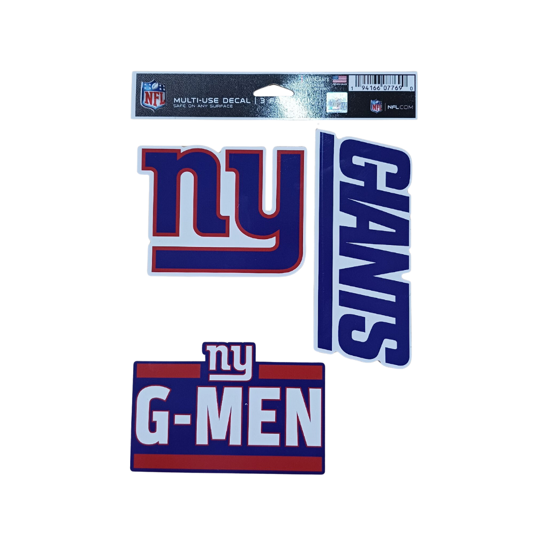 MULTI USE DECAL 3 PIECE SET MUD NFL NY GIANTS