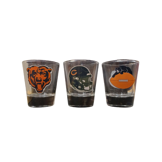 SHOT GLASS SET 3PC NFL BEARS 2OZ NO COLOR-TEAM COLOR