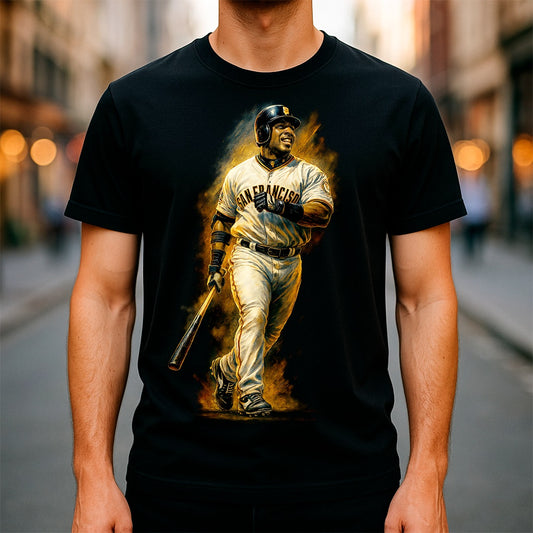 Halftone Lab - MLB Legends San Francisco Giants Barry Bonds 01 - Black Tee