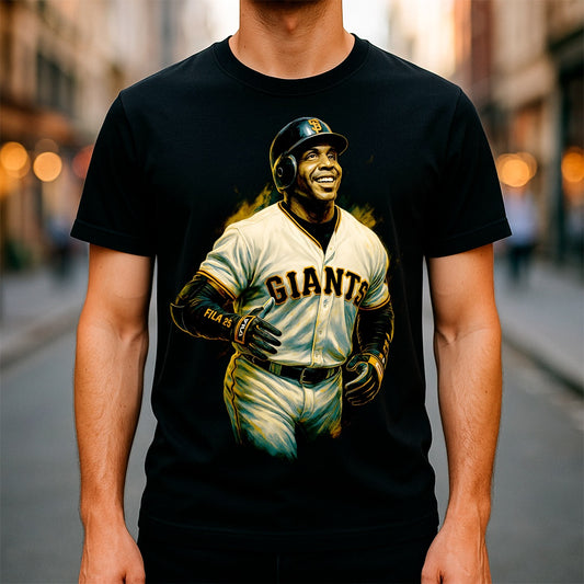Halftone Lab - MLB Legends San Francisco Giants Barry Bonds 02 - Black Tee