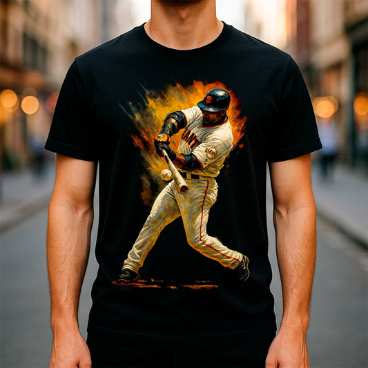 Halftone Lab - MLB Legends San Francisco Giants Barry Bonds 03 - Black Tee