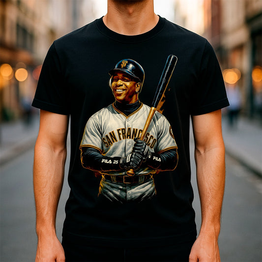Halftone Lab - MLB Legends San Francisco Giants Barry Bonds 04 - Black Tee