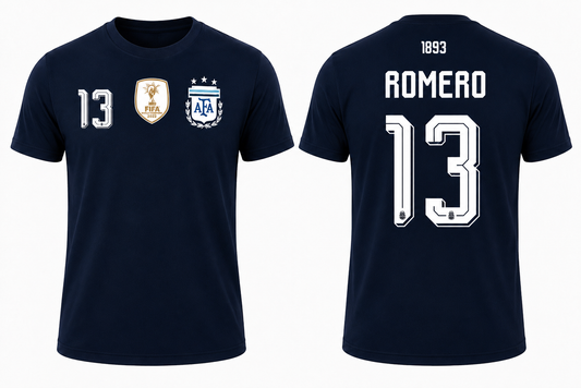 Argentina Cuti Romero # 13 World Cup 2026 T-Shirt - Navy
