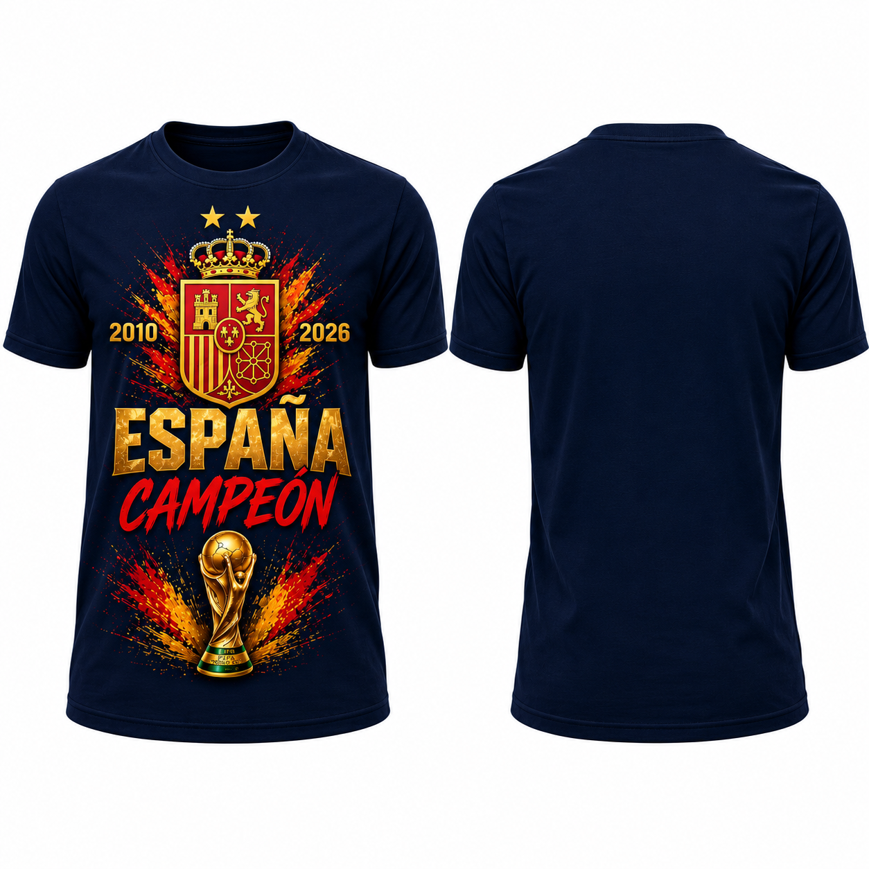 España Campeones World Cup 2026 T-Shirt - Navy