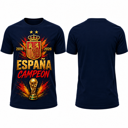 España Campeones World Cup 2026 T-Shirt - Navy