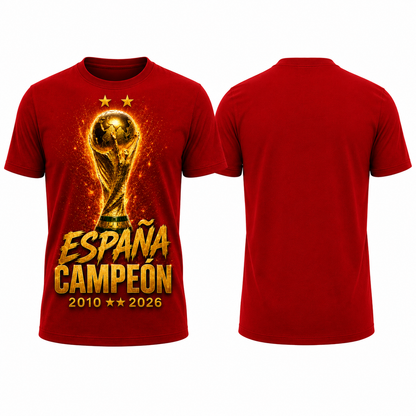 España Campeones World Cup 2026 T-Shirt - Red