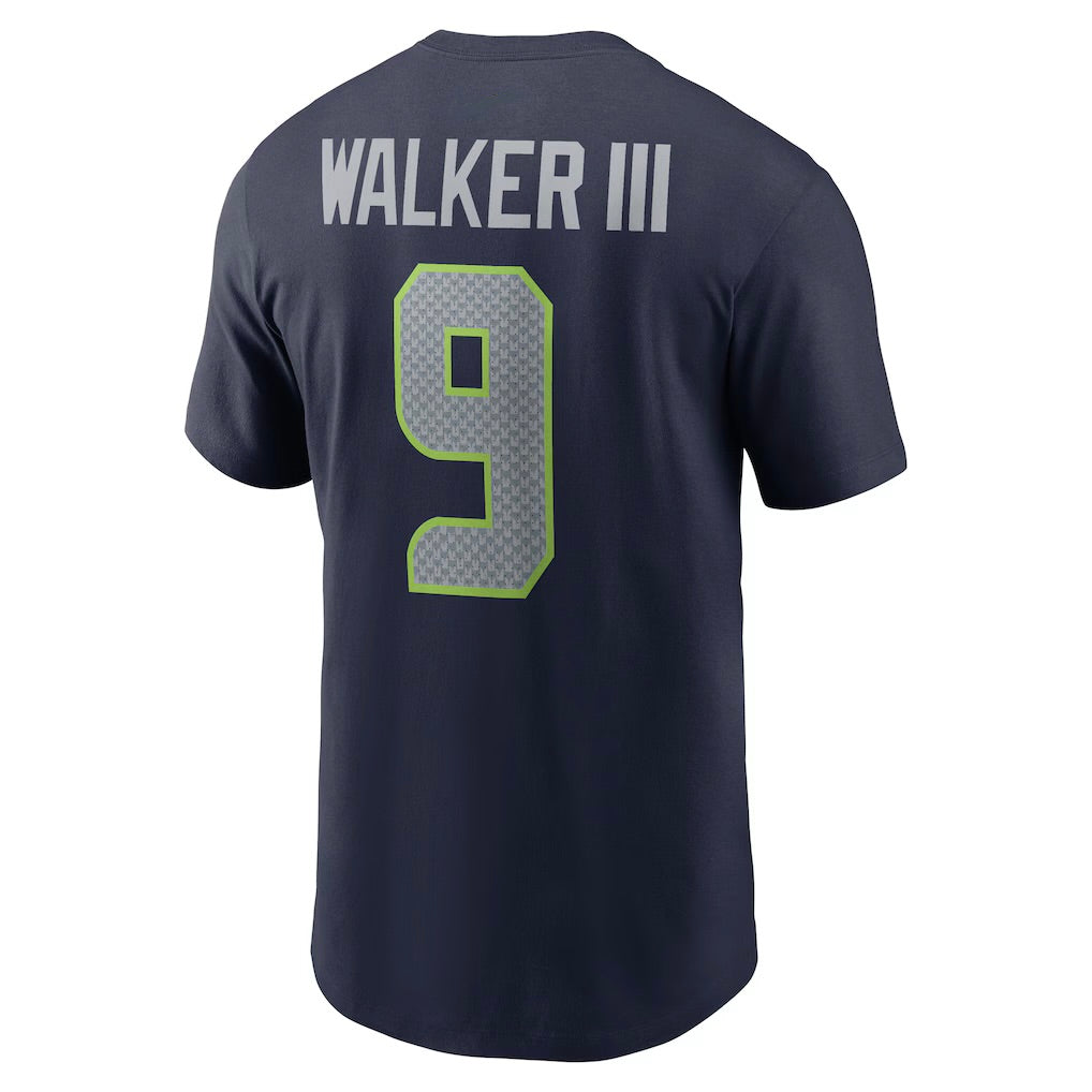 Kenneth Walker III Seattle Seahawks Player Name & Number T-Shirt - Collegue Navy