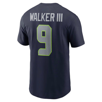 Kenneth Walker III Seattle Seahawks Player Name & Number T-Shirt - Collegue Navy