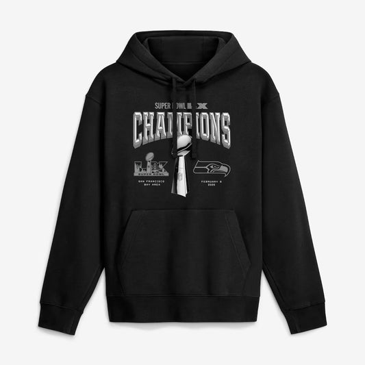 Seattle Seahawks Super Bowl LX Champions Locker Room Trophy Collection Replica Hoodie - Black