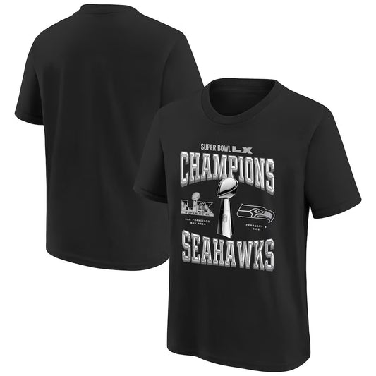 Seattle Seahawks Super Bowl LX Champions Locker Room Trophy Collection Replica T-Shirt - Black