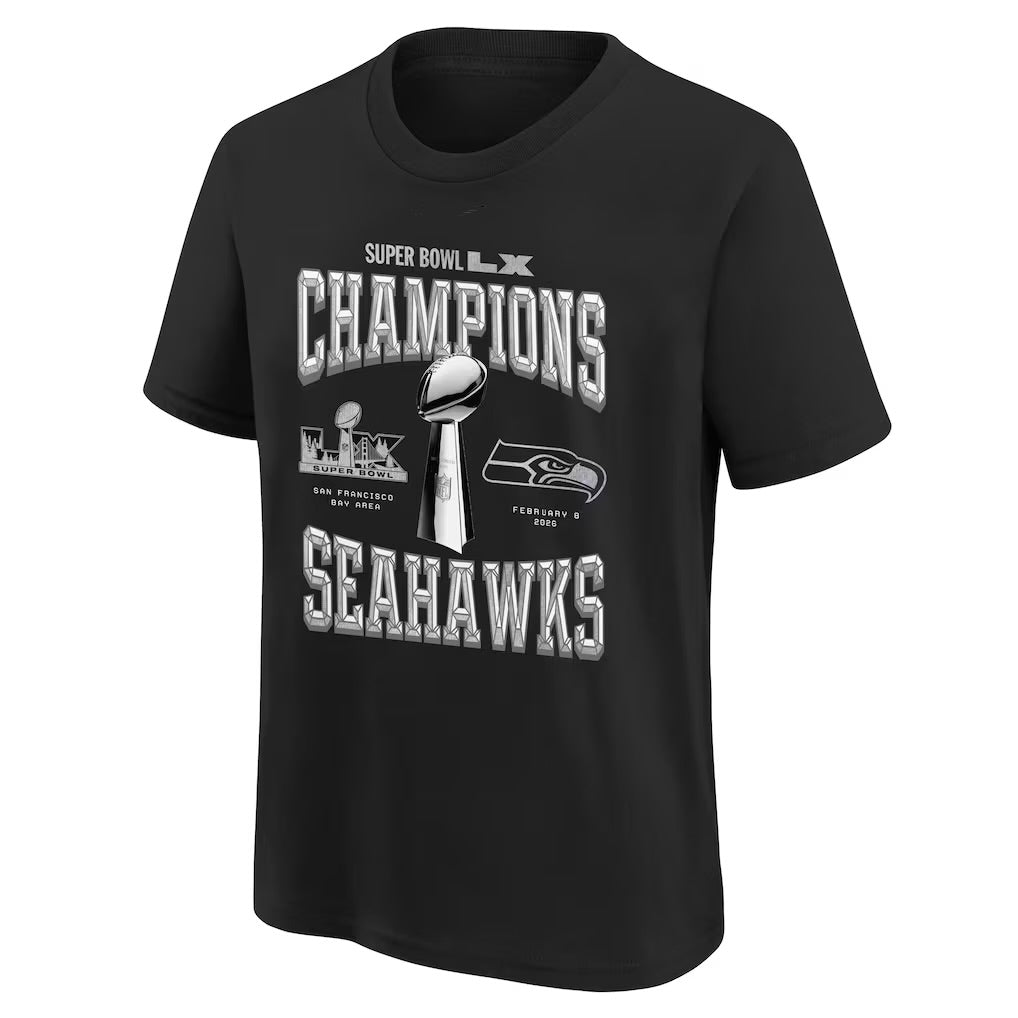Seattle Seahawks Super Bowl LX Champions Locker Room Trophy Collection Replica T-Shirt - Black