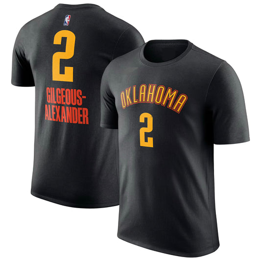 Shai Gilgeous-Alexander Oklahoma City Thunder Name & Number T-Shirt - Black