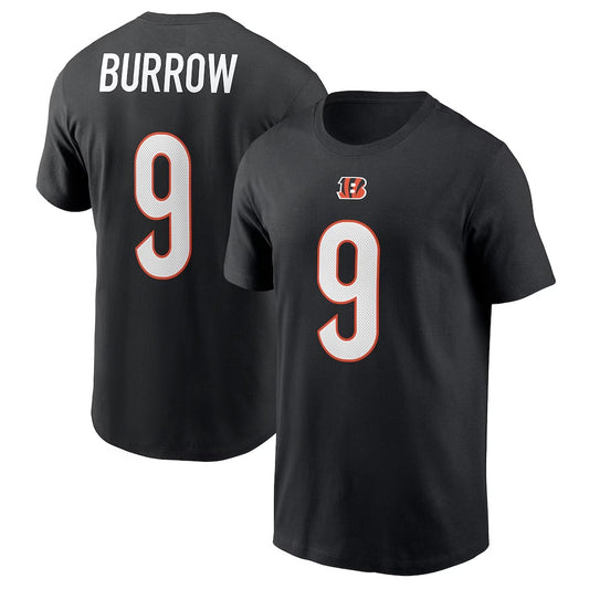 Joe Burrow Cincinnati Bengals Player Name & Number T-Shirt - Black