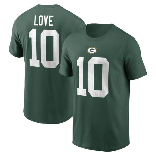 Jordan Love Green Bay Packers Player Name & Number T-Shirt - Green