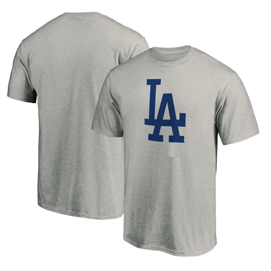 Los Angeles Dodgers Fanatics Official Logo T-Shirt - Heather Gray