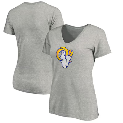 Los Angeles Rams Women's V-Neck T-Shirt - Heather Gray