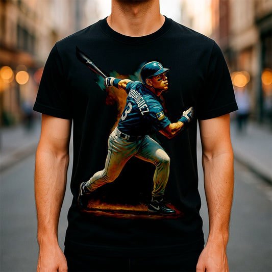 Halftone Lab - MLB Legends Seattle Mariners Alex Rodriguez 04 - Black Tee