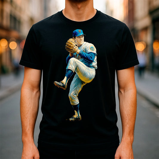 Halftone Lab - MLB Legends New York Mets Tom Seaver 03 - Black Tee