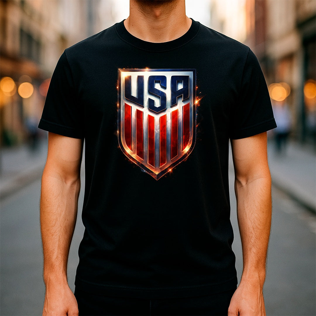 Halftone Lab - Estados Unidos Logo World Cup 2026 T-Shirt - Black