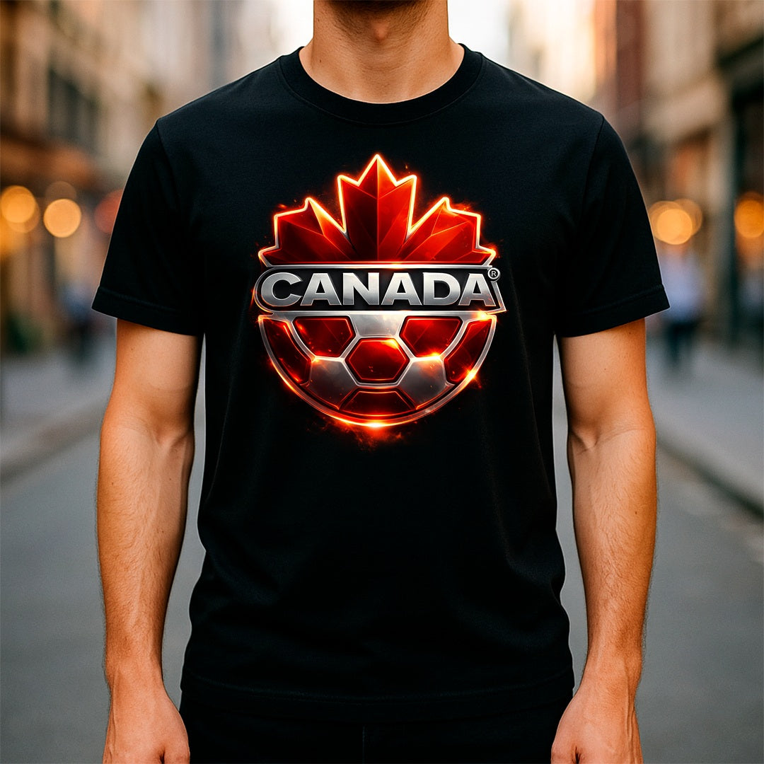 Halftone Lab - Canadá Logo World Cup 2026 T-Shirt - Black