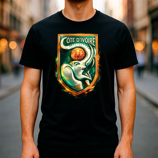 Halftone Lab - Costa de Marfil Logo World Cup 2026 T-Shirt - Black