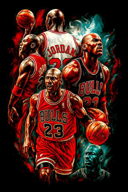 Halftone Lab - Chicago Bulls Michael Jordan NBA013 - Black Tee