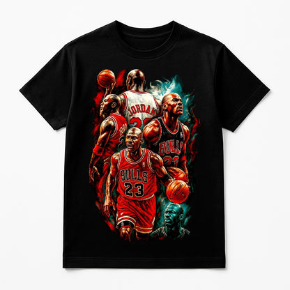 Halftone Lab - Chicago Bulls Michael Jordan NBA013 - Black Tee