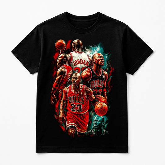Halftone Lab - Chicago Bulls Michael Jordan NBA013 - Black Tee