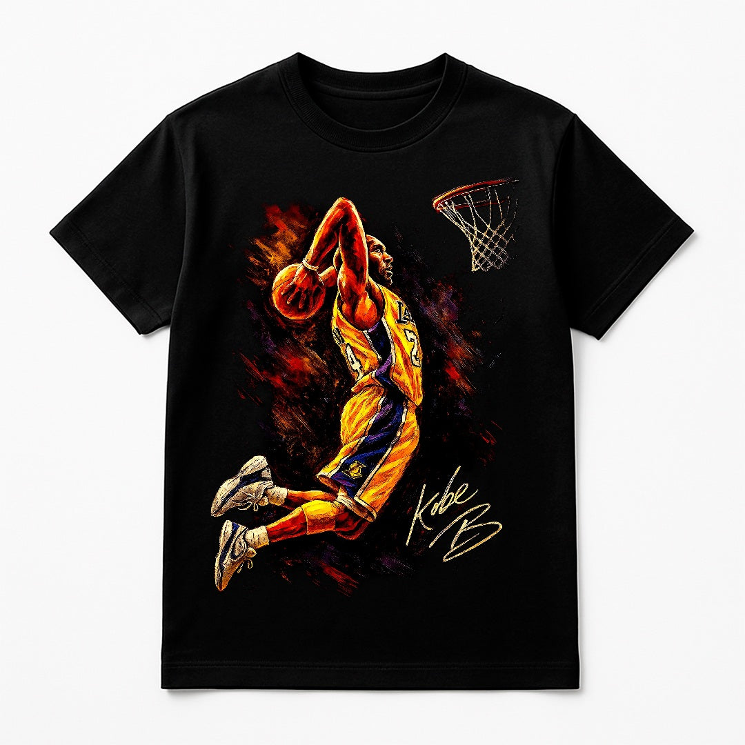 Halftone Lab - Los Angeles Lakers Kobe Bryant NBA016 - Black Tee