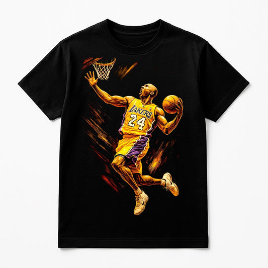 Halftone Lab - Los Angeles Lakers Kobe Bryant NBA017 - Black Tee