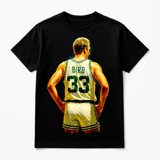 Halftone Lab - Boston Celtics Larry Bird NBA022 - Black Tee