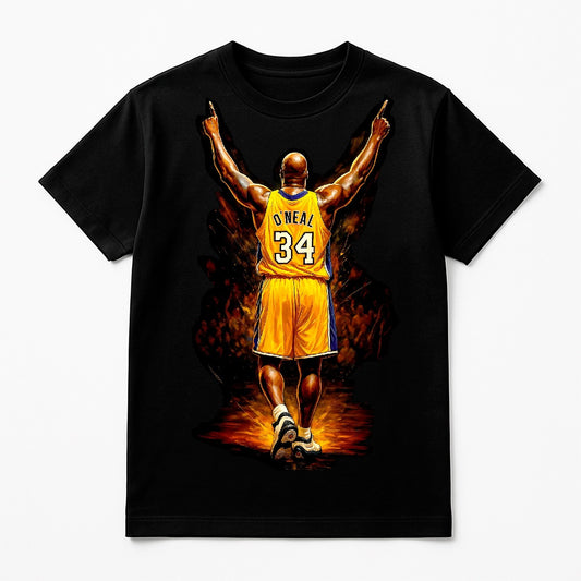 Halftone Lab - Los Angeles Lakers Shaquille O´Neal NBA025 - Black Tee