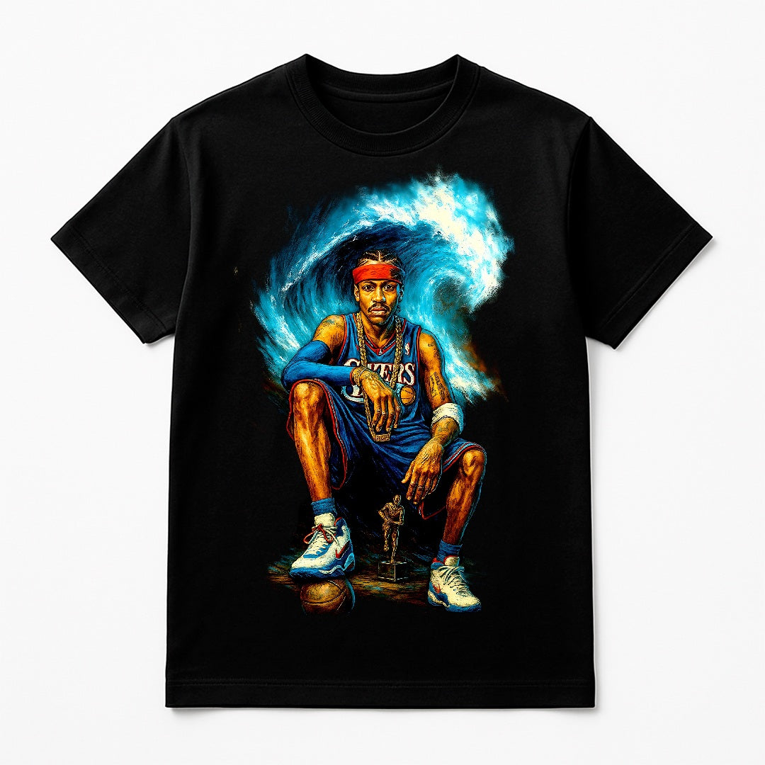 Halftone Lab - Philadelphia 76ers Allan Iverson NBA050 - Black Tee