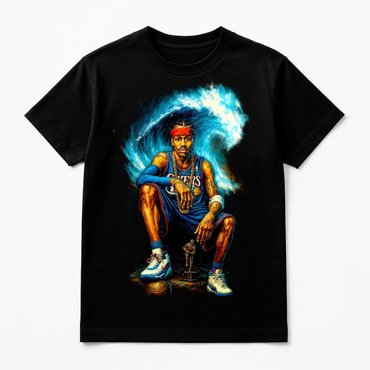 Halftone Lab - Philadelphia 76ers Allan Iverson NBA050 - Black Tee