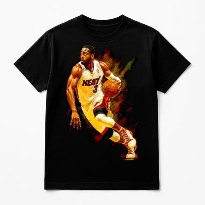 Halftone Lab - Miami Heat Dwayne Wade NBA052 - Black Tee