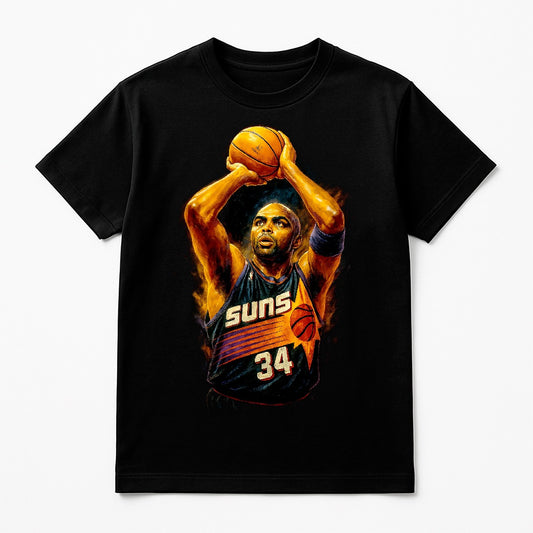 Halftone Lab - Phoenix Suns Charles Barkley NBA059 - Black Tee