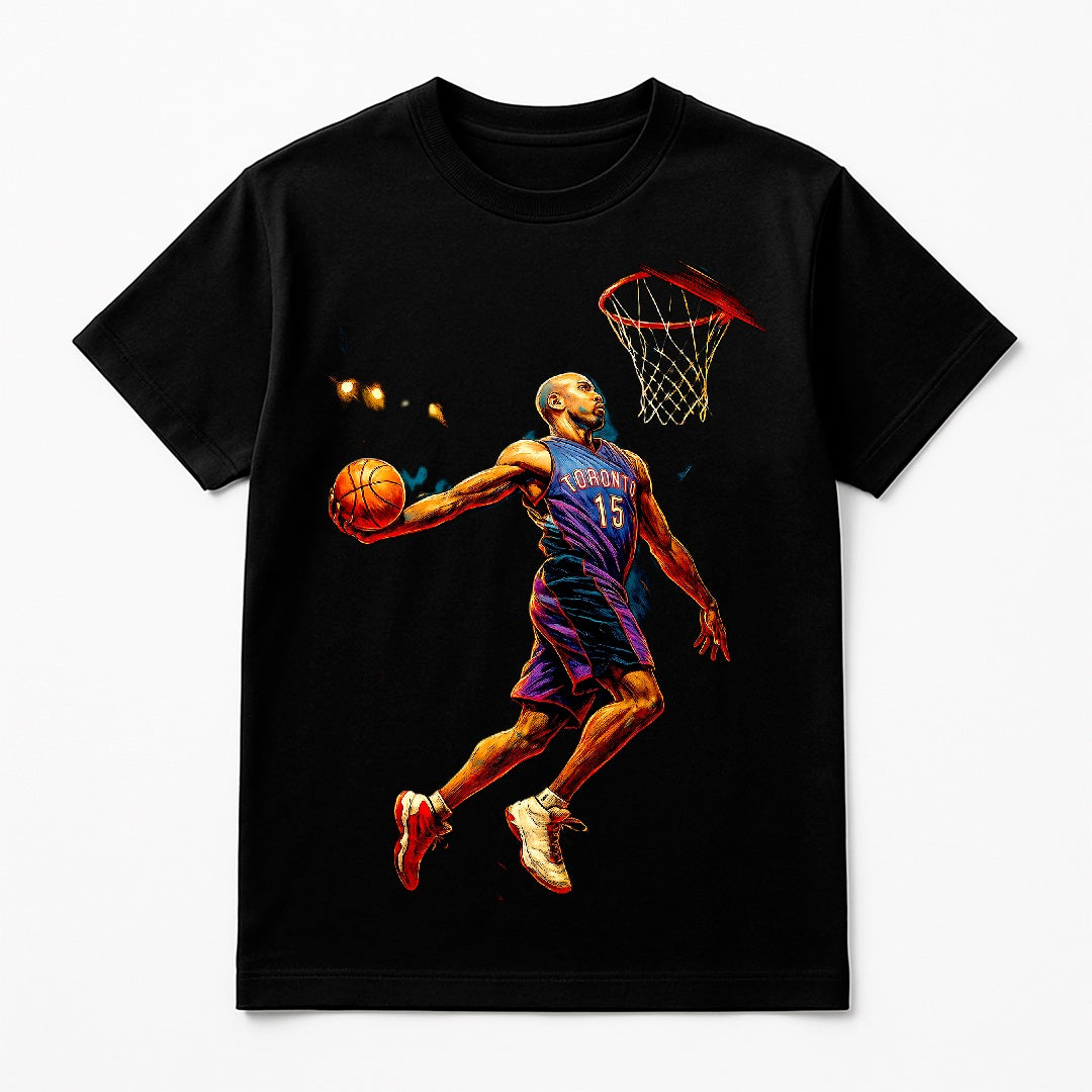 Halftone Lab - Toronto Raptors Vince Carter NBA093 - Black Tee