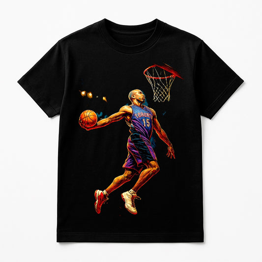 Halftone Lab - Toronto Raptors Vince Carter NBA093 - Black Tee