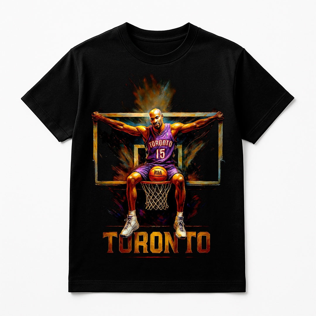 Halftone Lab - Toronto Raptors Vince Carter NBA094 - Black Tee