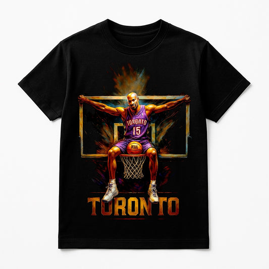Halftone Lab - Toronto Raptors Vince Carter NBA094 - Black Tee