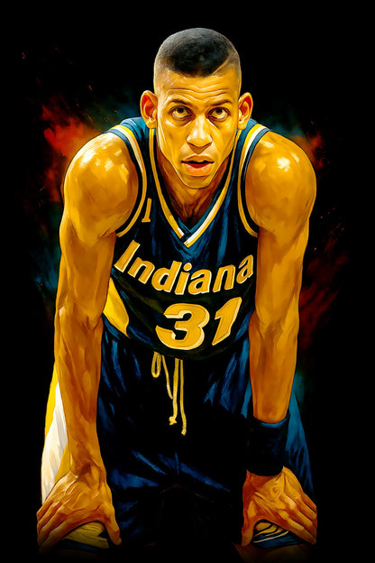 Halftone Lab - Indiana Pacers Reggie Miller NBA134 - Black Tee