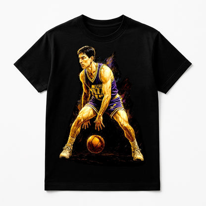 Halftone Lab - Utah Jazz John Stockton NBA138 - Black Tee
