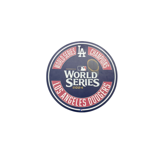 "WORLD SERIES CHAMPS MLB DODGERS CIRCLE WOOD SIGN 12"" TEAM COLOR"