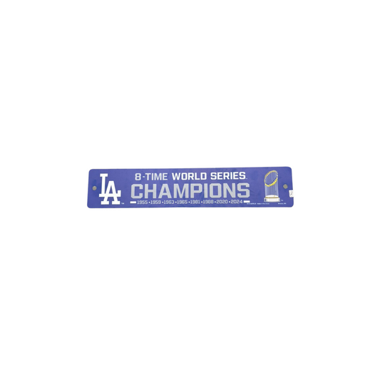 "WORLD SERIES CHAMPS MLB DODGERS STREET SIGN 3.75"" x 19"" TEAM COLOR"