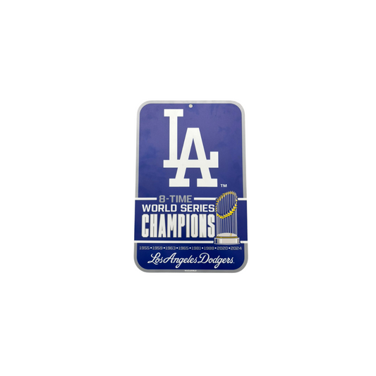 "WORLD SERIES CHAMPS MLB DODGERS PLASTIC SIGN 11"" x 17"" TEAM COLOR "